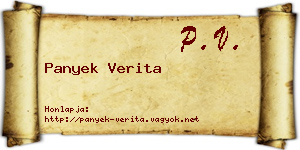 Panyek Verita névjegykártya